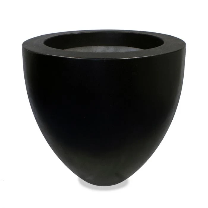 GARDRA Jardinière en polyester grise noire Ø 100x95 cm RAL 7021