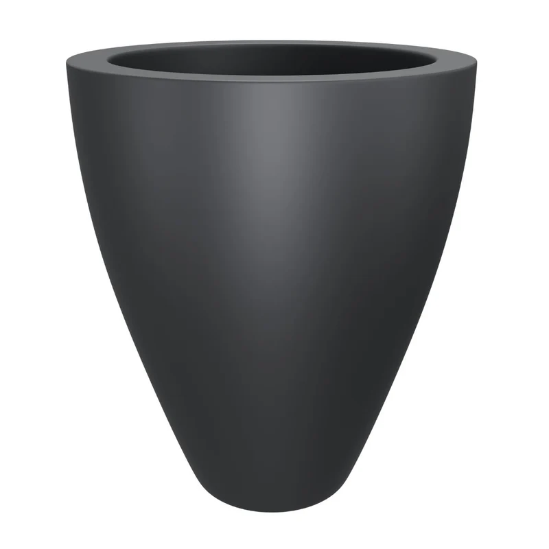 GARDRA Jardinière en polyester grise noire Ø 80x100 cm RAL 7021