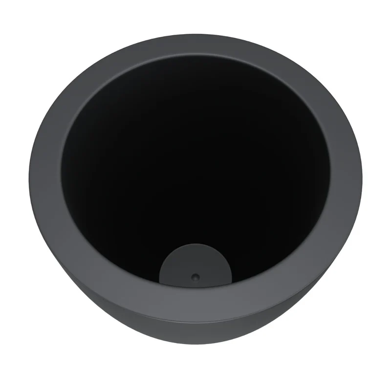GARDRA Jardinière en polyester grise noire Ø 68x80 cm RAL 7021