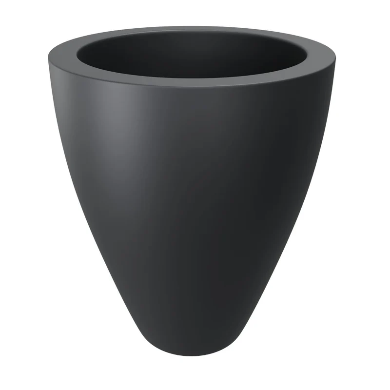 GARDRA Jardinière en polyester grise noire Ø 51x59 cm RAL 7021