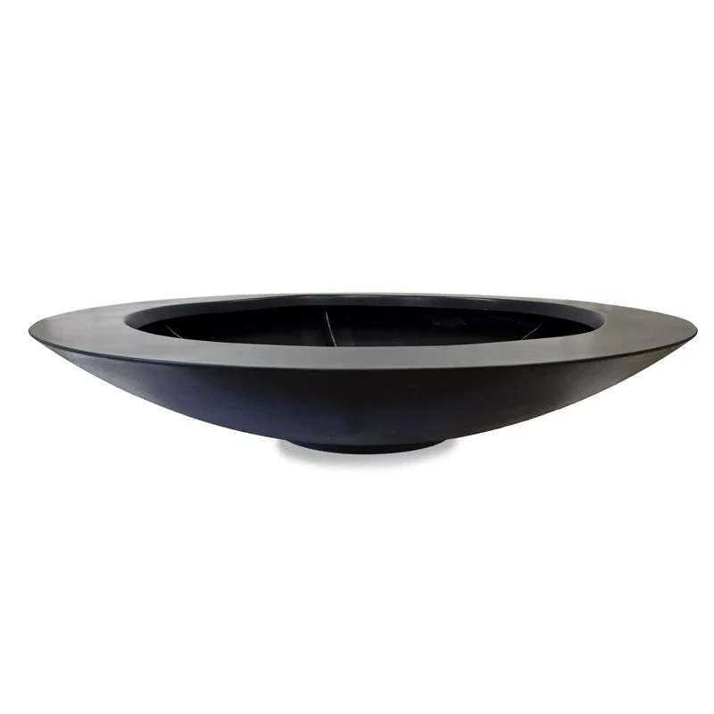 GARDRA Jardinière en polyester grise noire Ø 200x40 cm RAL 7021