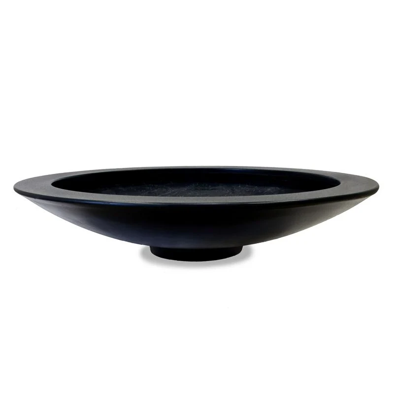 GARDRA Jardinière en polyester grise noire Ø 153x34 cm RAL 7021