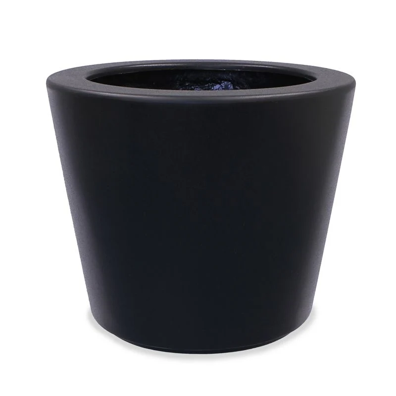 GARDRA Jardinière en polyester grise noire Ø 95x70 cm RAL 7021