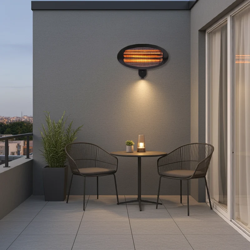 Chauffage mural Iris infrarouge 2000W – 3 puissances – Cadre métal, cordon, angle réglable