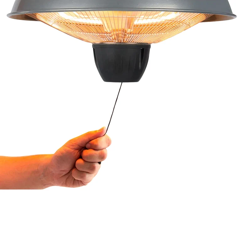 Chauffe-terrasse Kratos infrarouge suspendu 1500W – À chaîne – Acier – 14 m² de portée
