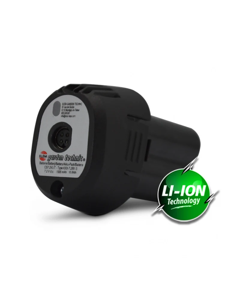 Batterie pour sécateur rechargeable 7.2V Elem Garden Technic