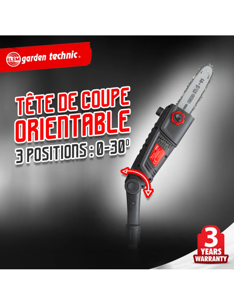 Scie à ébrancher sur perche 710W - guide 24 cm