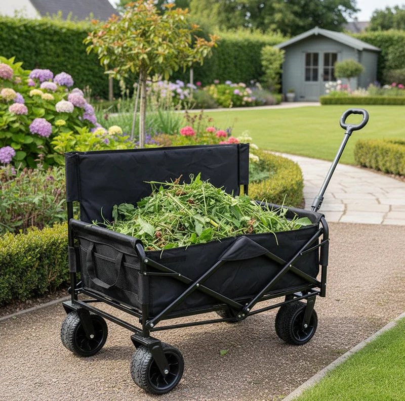 Chariot pliable tout terrain 100 kg – Chariot de transport jardin, plage et camping