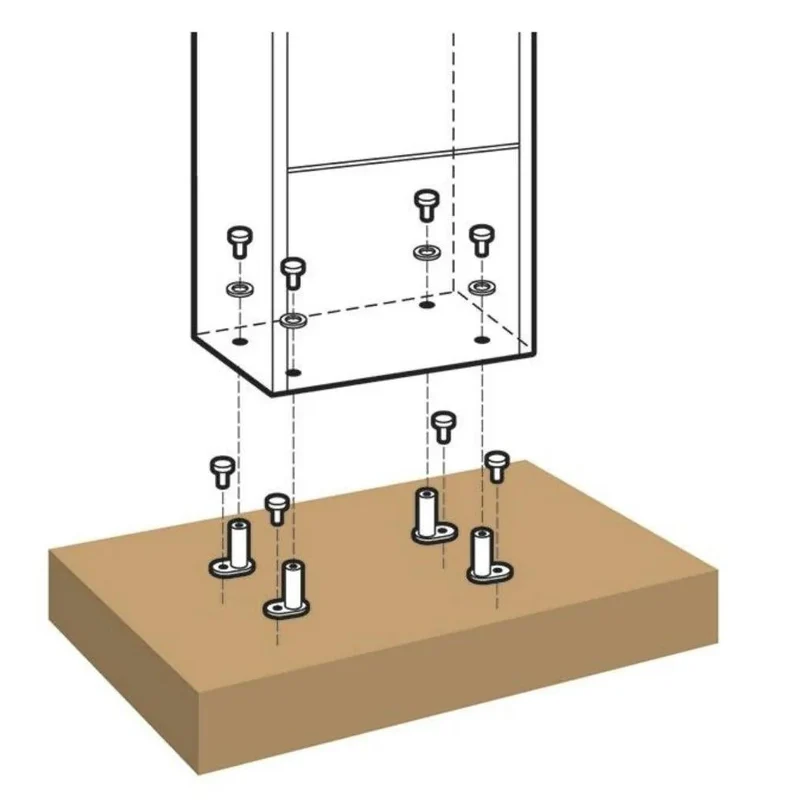 Socle métallique pour boîte aux lettres et boîtes à colis – Montage souterrain