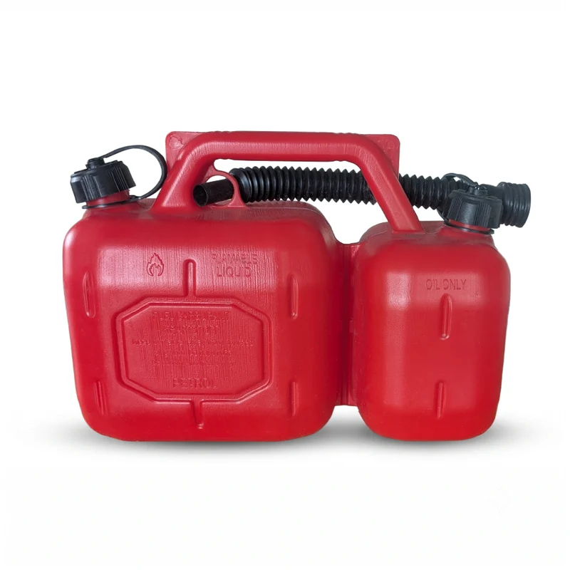 Red Combi Fuel & Oil Can with Spout