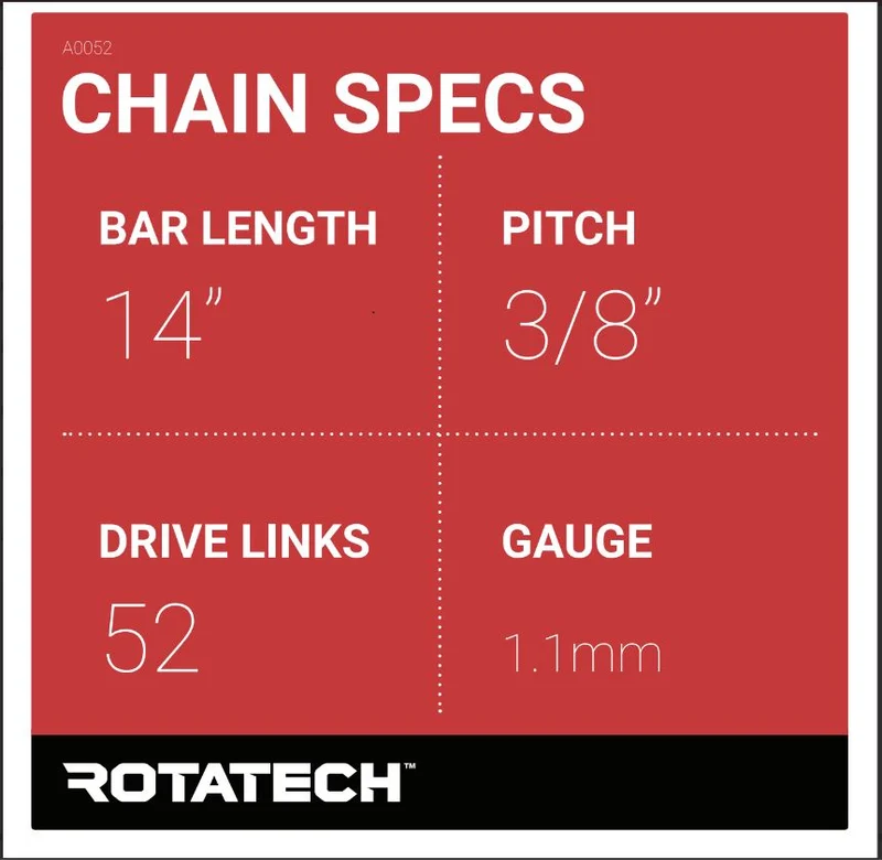 14" Rotatech Chainsaw Chain For BOSCH SDS35 Semi-Chisel