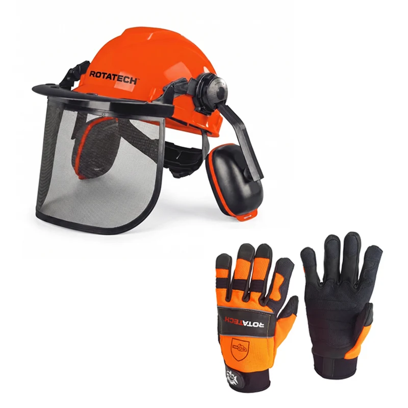 Rotatech Chainsaw Helmet and Gloves Bundle - Class 1
