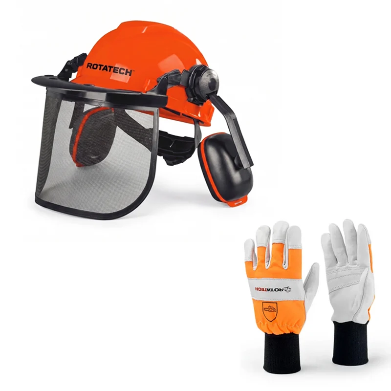 Rotatech Chainsaw Helmet and Gloves Bundle - Class 0