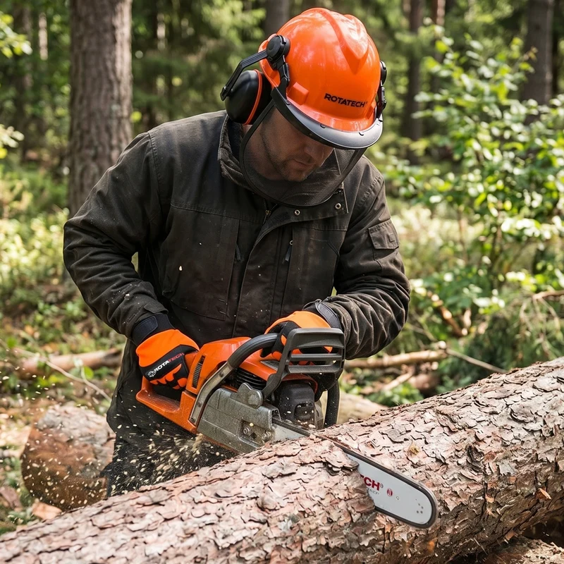 Rotatech Chainsaw Helmet with Ear Defenders & Visor