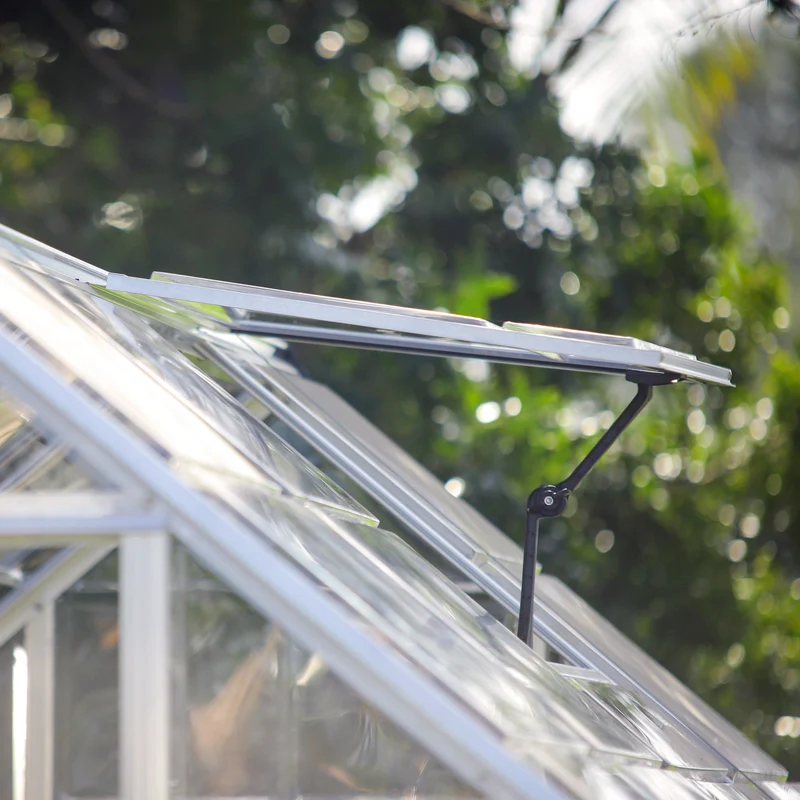 Serre de jardin Harmony 3,4 m² – argent - polycarbonate transparent, aluminium, base acier, ventilation, montage facile
