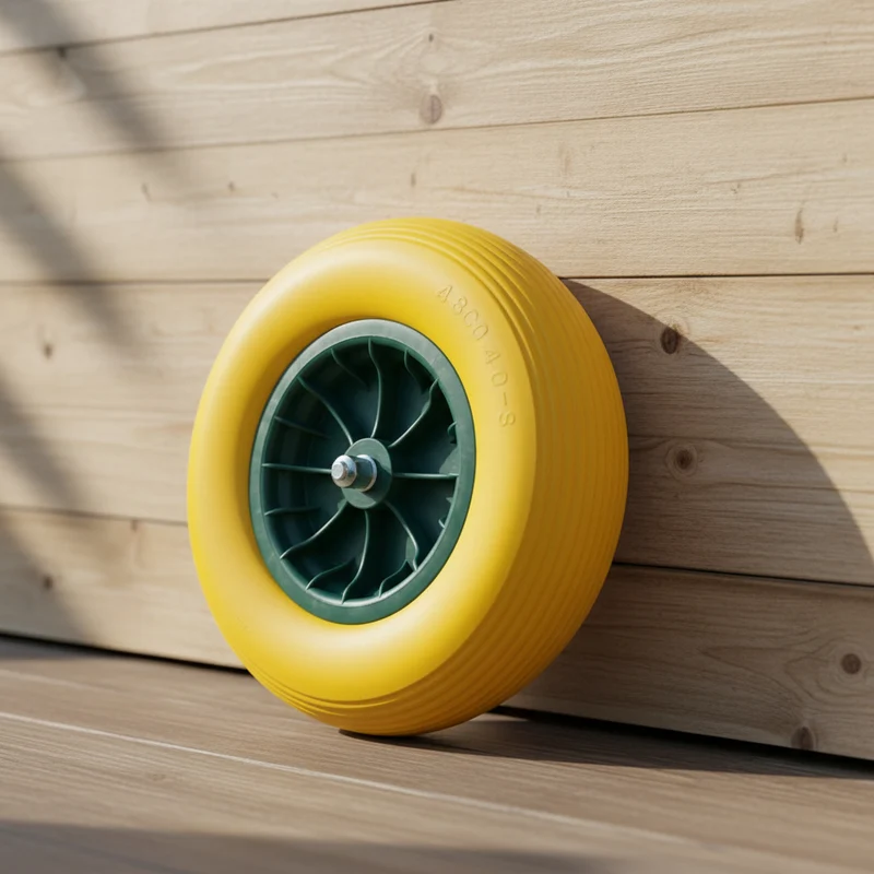 Roue pleine pour brouette – jaune - axe inclus