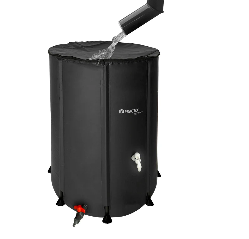 Réservoir d'eau de pluie pliable 350L - Avec robinet et trop-plein