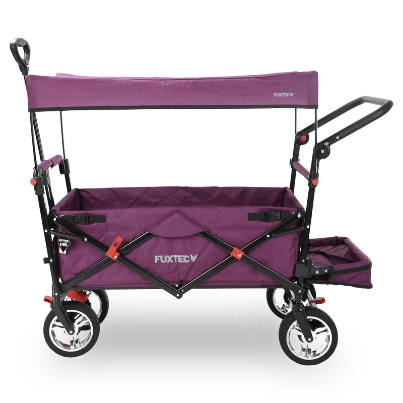 Chariot à main FUXTEC Smart Cruiser Occasion avec toit ouvrant protégé contre les UV, poignée de poussée et extension intérieure