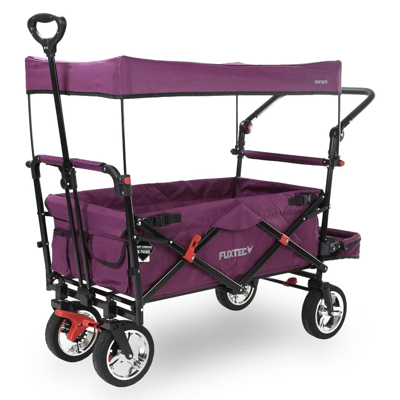 Chariot à main FUXTEC Smart Cruiser Occasion avec toit ouvrant protégé contre les UV, poignée de poussée et extension intérieure