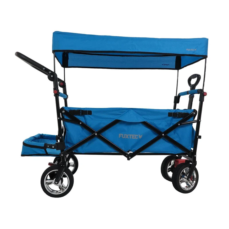 Chariot à main FUXTEC Smart Cruiser Occasion avec toit ouvrant protégé contre les UV, poignée de poussée et extension intérieure