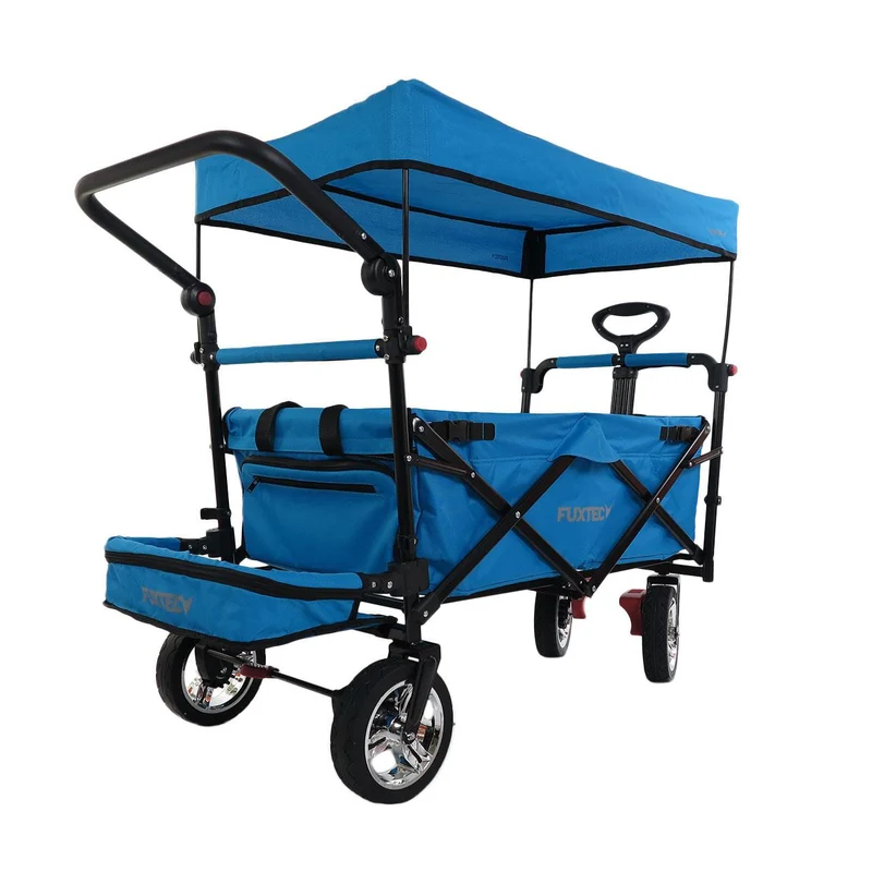 Chariot à main FUXTEC Smart Cruiser Occasion avec toit ouvrant protégé contre les UV, poignée de poussée et extension intérieure