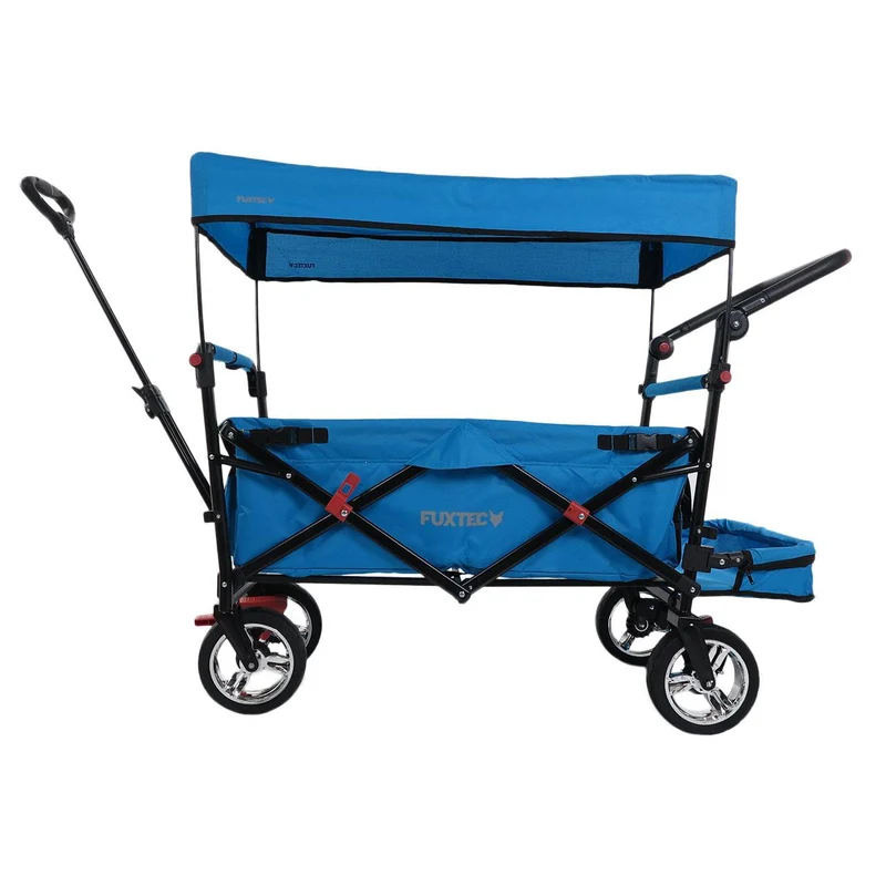 Chariot à main FUXTEC Smart Cruiser Occasion avec toit ouvrant protégé contre les UV, poignée de poussée et extension intérieure