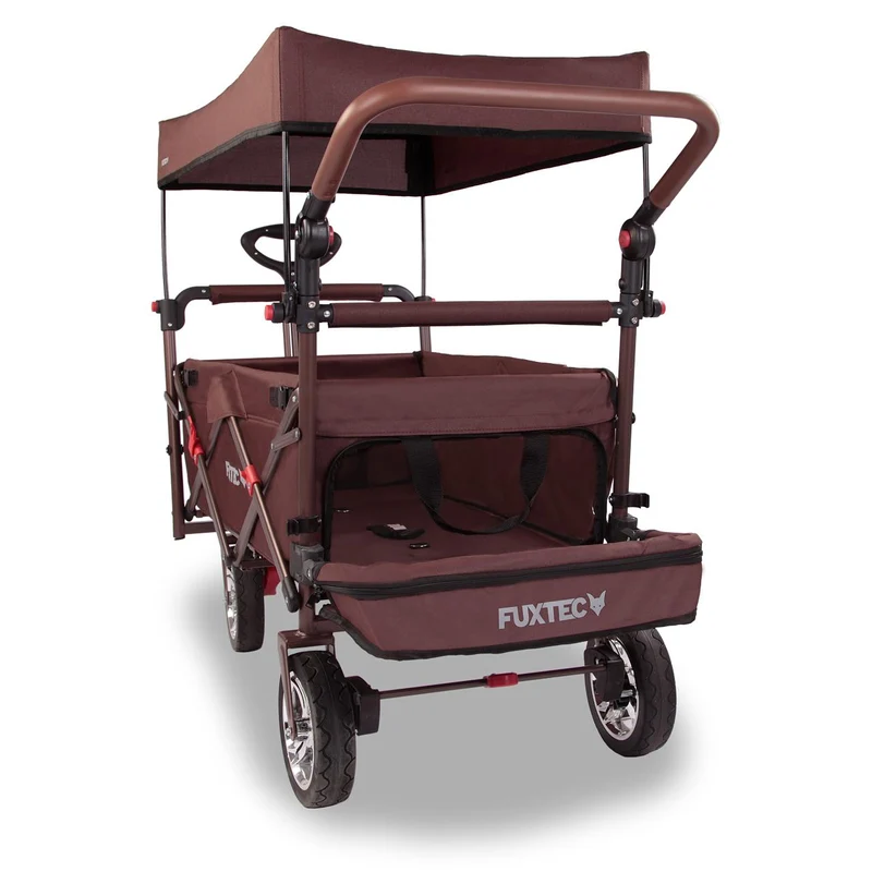 Chariot à main FUXTEC Smart Cruiser Occasion avec toit ouvrant protégé contre les UV, poignée de poussée et extension intérieure