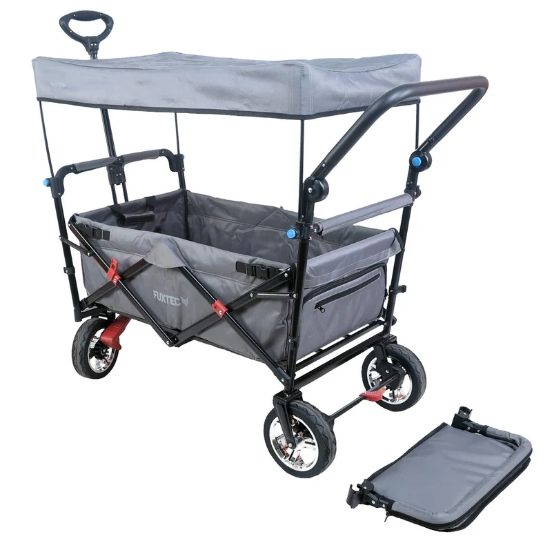 Chariot à main FUXTEC Smart Cruiser Occasion avec toit ouvrant protégé contre les UV, poignée de poussée et extension intérieure