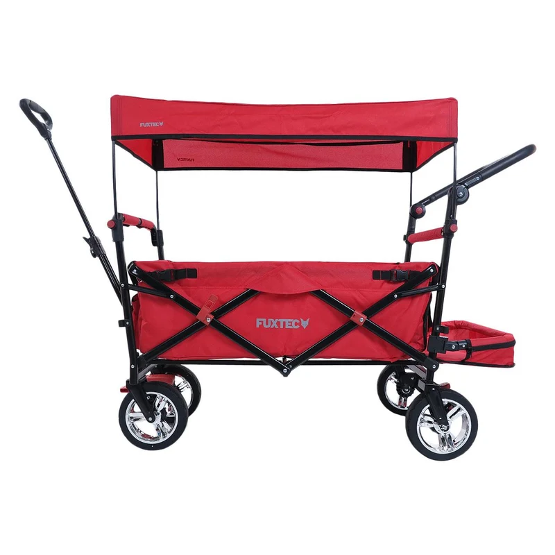 Chariot à main FUXTEC Smart Cruiser Occasion avec toit ouvrant protégé contre les UV, poignée de poussée et extension intérieure