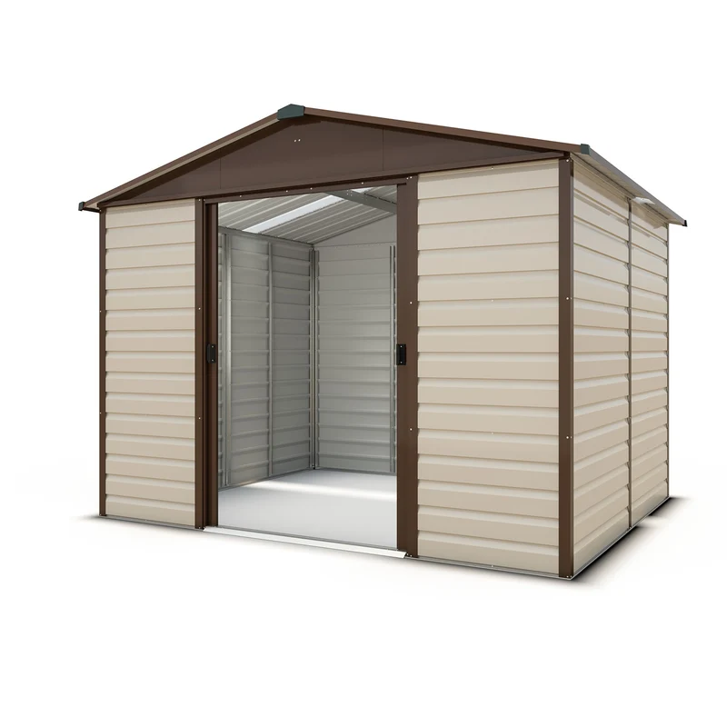 Abri de jardin métal Fairmont - 3,03 x 2,37 x 2,24 m - double-porte coulissante et toit translucide