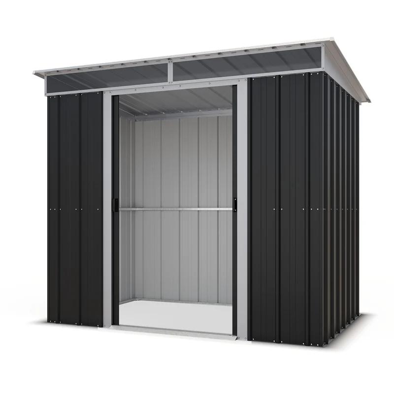 Abri de jardin métal Stonehill - 2,38 x 1,59 x 1,9 m - double-porte coulissante - compact et résistant