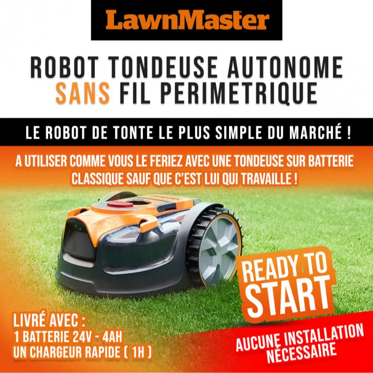 Robot tondeuse autonome 24v sans fil périmétrique