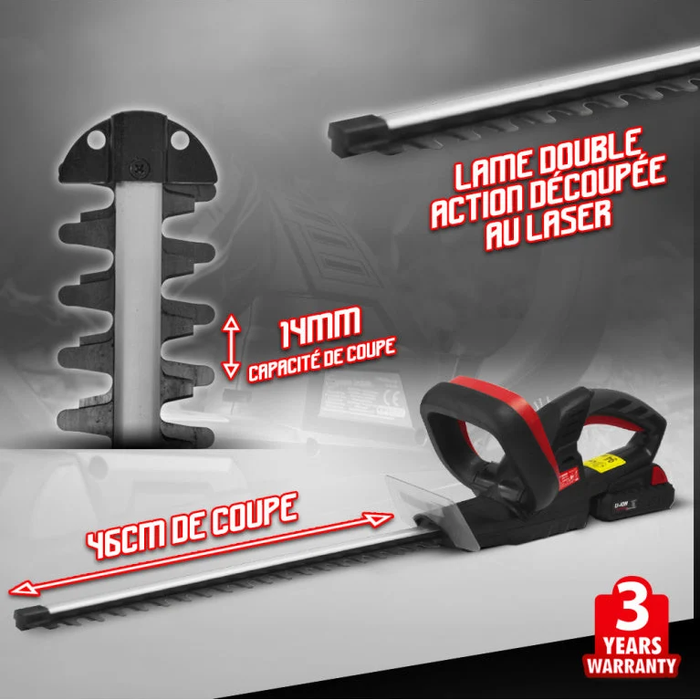 Taille-haie sur batterie 20 V - lame 510 mm