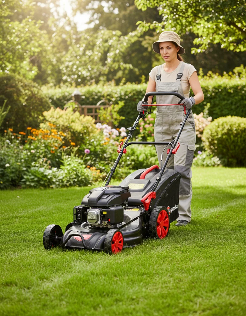 Tondeuse thermique autotractée 173 cc- 508 mm - 8 positions - avec éjection latérale et mulching