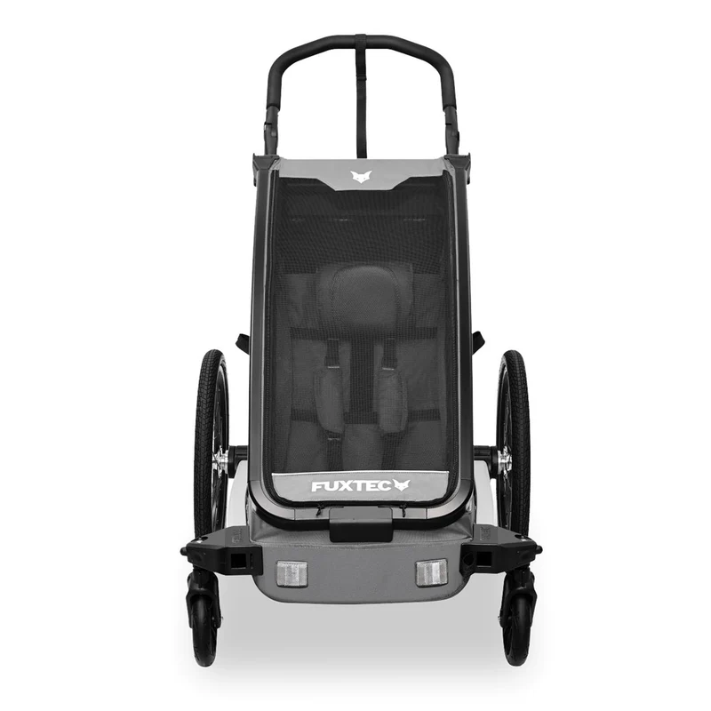 FUXTEC Remorque pour vélo FX-FA1S grise avec roue jogging