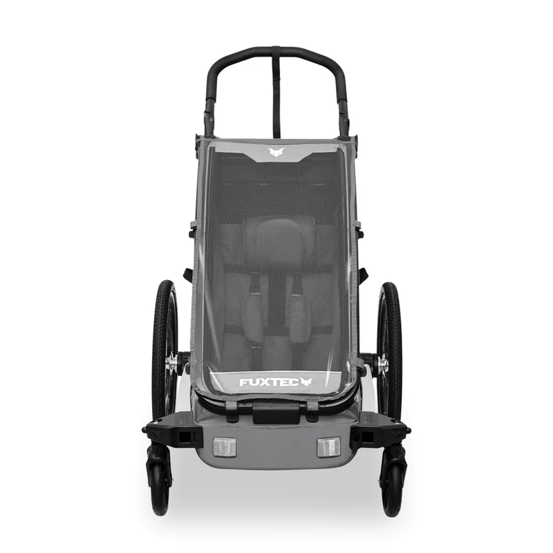 FUXTEC Remorque pour vélo FX-FA1S grise avec roue jogging