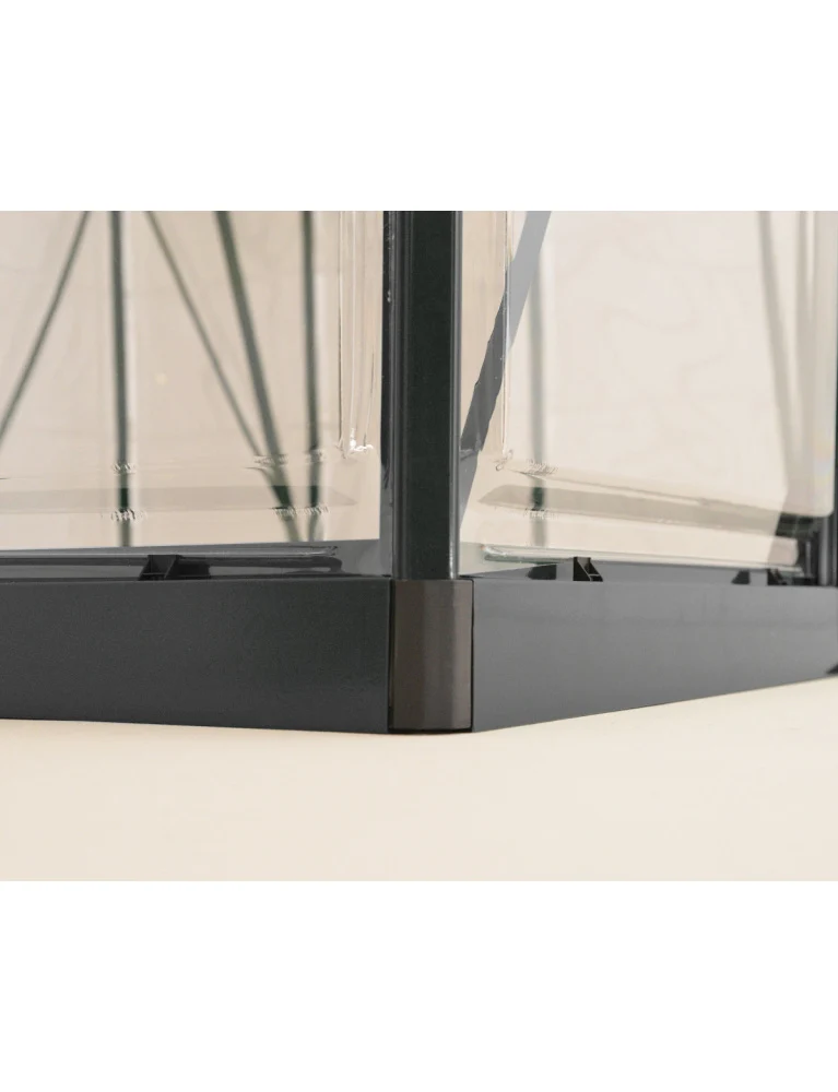 Serre de jardin Harmony 1,85 x 3,05 m grise - aluminium - fenêtre avec gouttières