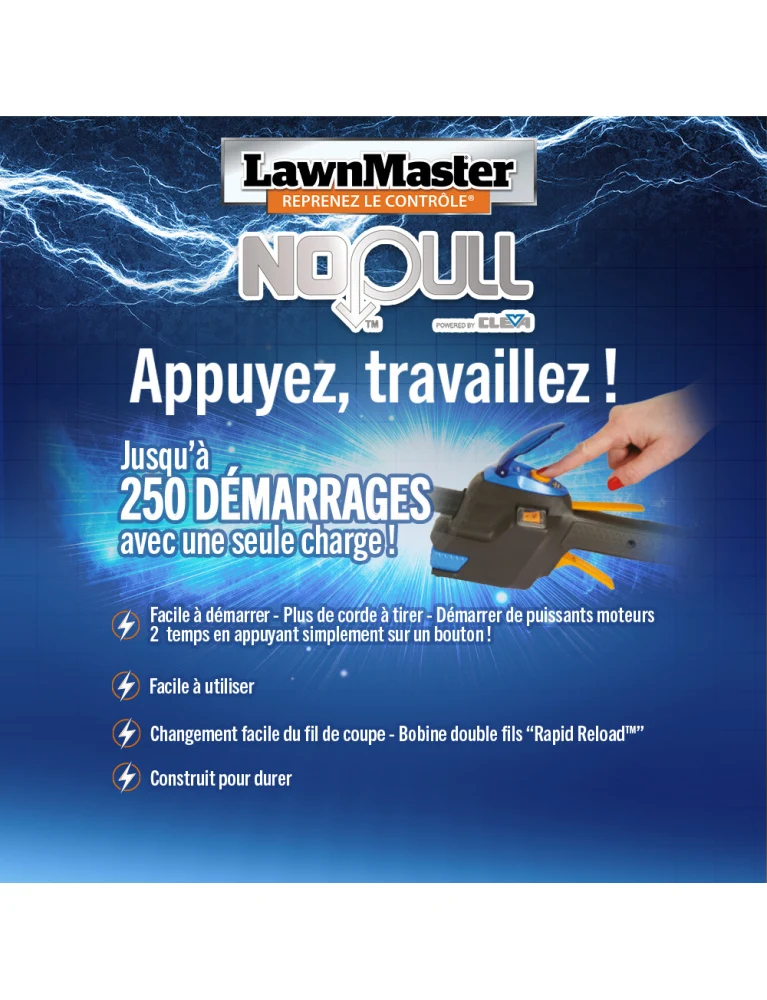 Débroussailleuse thermique 26 CM³ - démarrage électrique