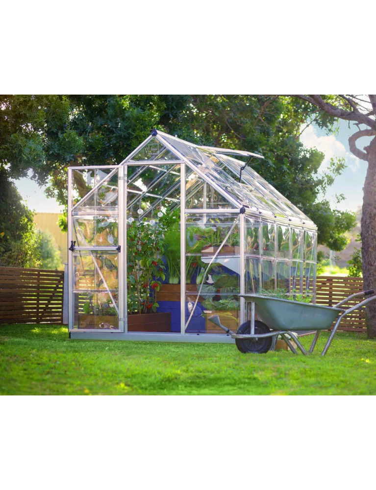 Serre de jardin Harmony 1,85 x 3,05 m silver - aluminium - fenêtre et gouttières