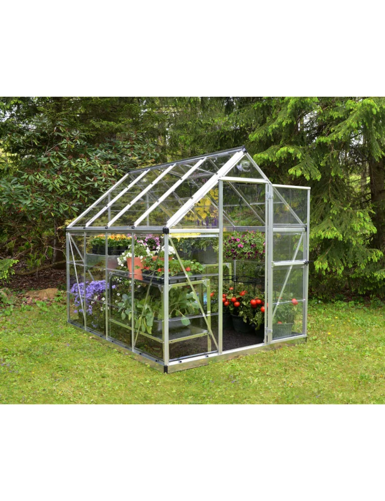 Serre de jardin Harmony 2,47 x 1,85 m Silver - aluminium - fenêtre et gouttières