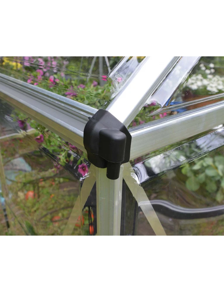 Serre de jardin Harmony 2,47 x 1,85 m Silver - aluminium - fenêtre et gouttières