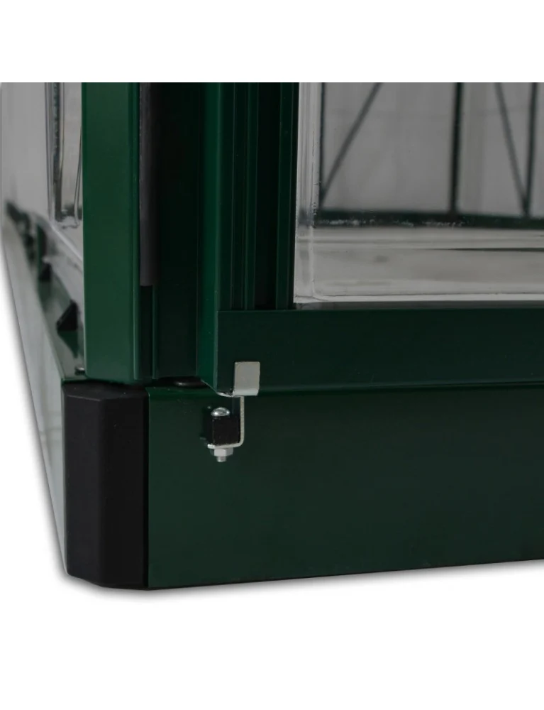 Serre de jardin Harmony 2,47 x 1,85 m verte- aluminium - fenêtre de toit et gouttières