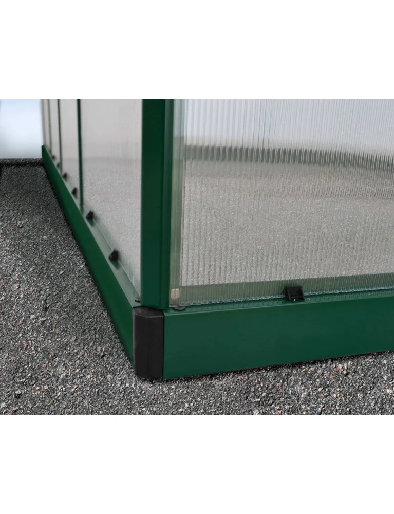 Serre de jardin Mythos 1,85 x 2,46 m verte – aluminium – fenêtres de toit & Gouttières