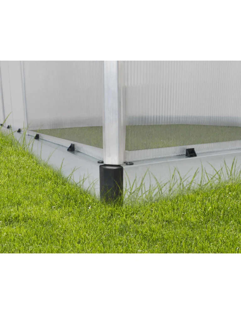 Serre de jardin Mythos 1,85 x 2,46 m silver - aluminium - fenêtre de toit et gouttières