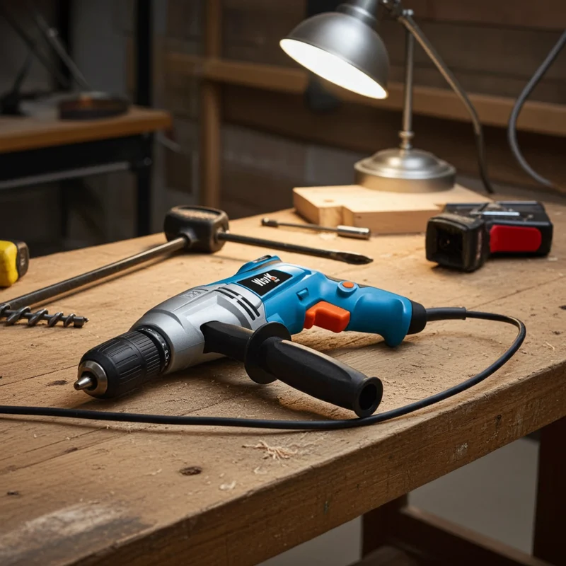 Perceuse à percussion 750W – Mandrin autoserrant 13 mm – Vitesse variable – Bois, métal & béton