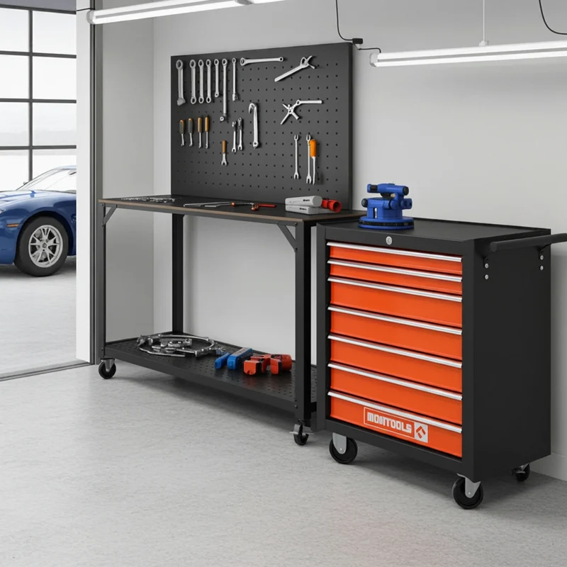 Servante d’atelier métallique 7 tiroirs – acier renforcé, antidérapante, 150 kg