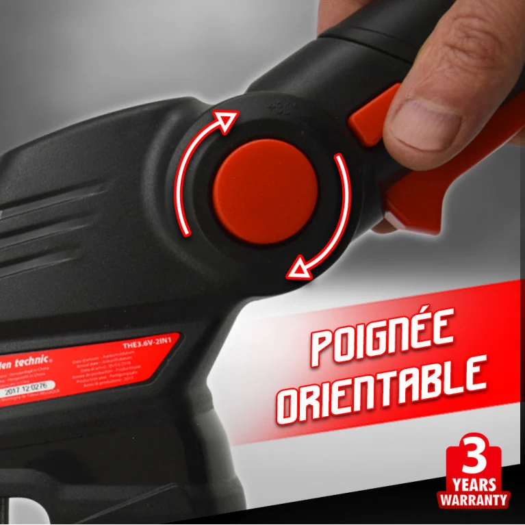 Cisaille / Taille-haie batterie 3.6V - avec batterie et câble de rechargement