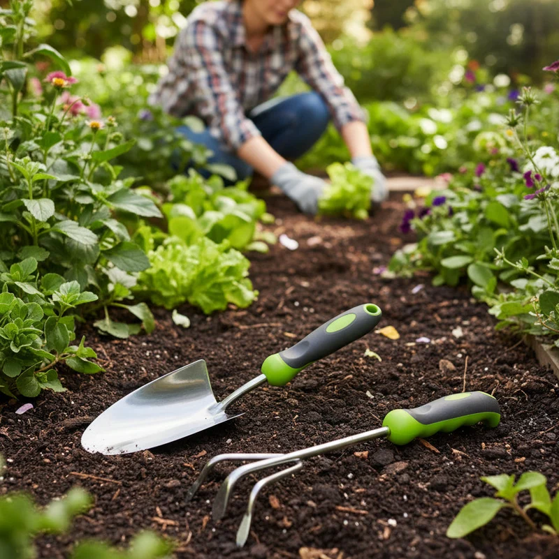 Set transplantoir et cultivateur -acier inoxydable - poignée souple