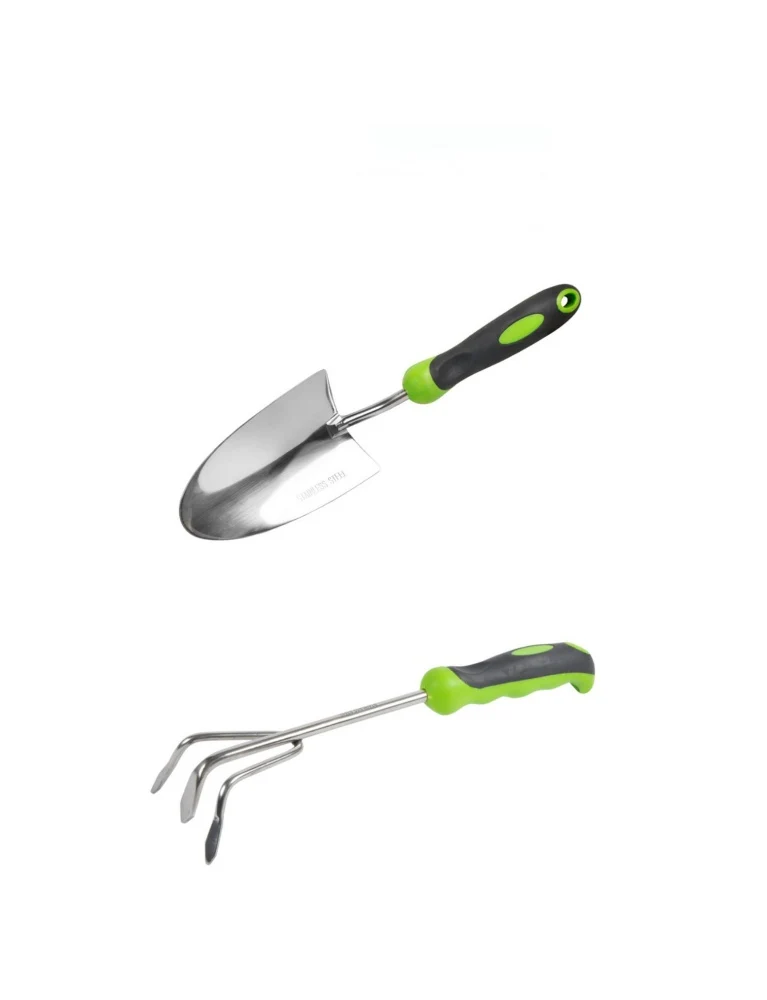 Set transplantoir et cultivateur -acier inoxydable - poignée souple