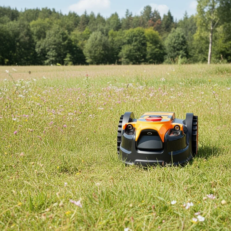 Robot tondeuse sans fil périmétrique – 24V 8Ah – 500 m² – Caméra + ultrasons